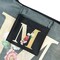 Wrapables Large & Small Nylon Reusable Grocery Bags, Initial Letter Tote Gift Bag for Wedding, Set of 2, Letter M